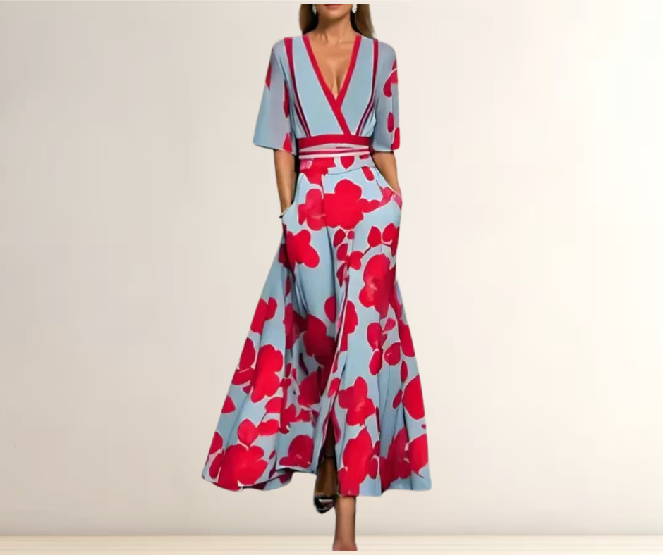 Luna- ELEGANTES LEICHTES KLEID MIT ÄRMELN