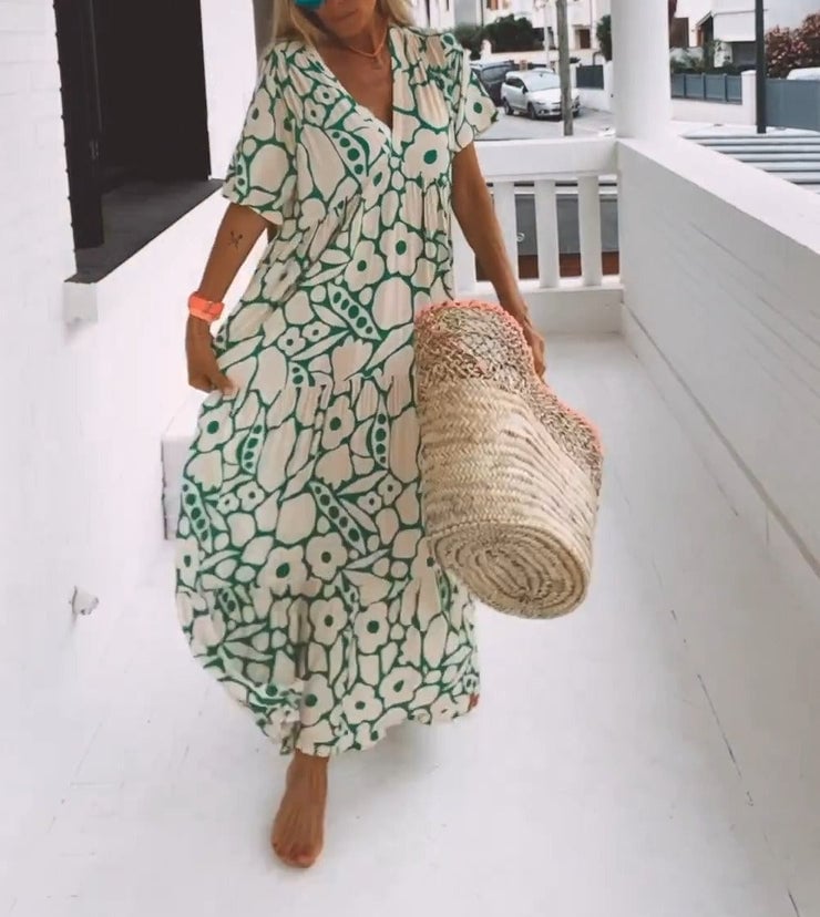 PAOLA | ELEGANTES MIDI-KLEID MIT V-AUSSCHNITT