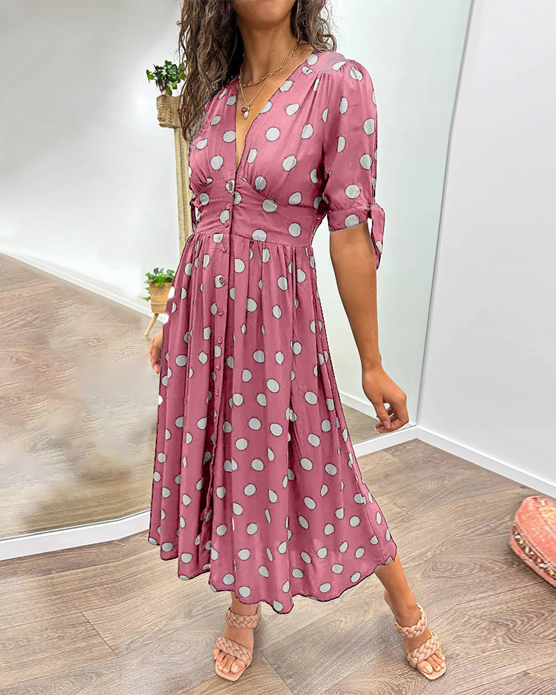 Monique | Elegancka Sukienka w Kropki