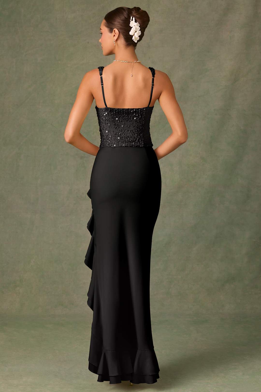 Marlene | Rüschensatin-Korsettkleid