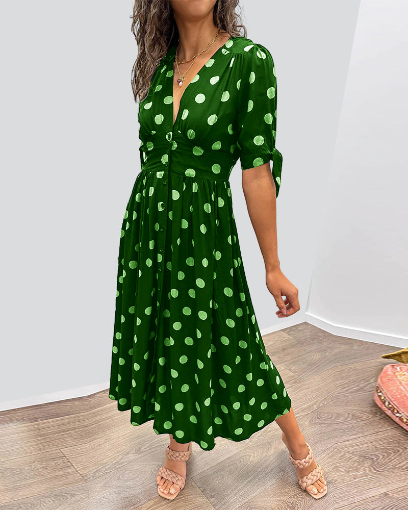 Monique | Elegancka Sukienka w Kropki