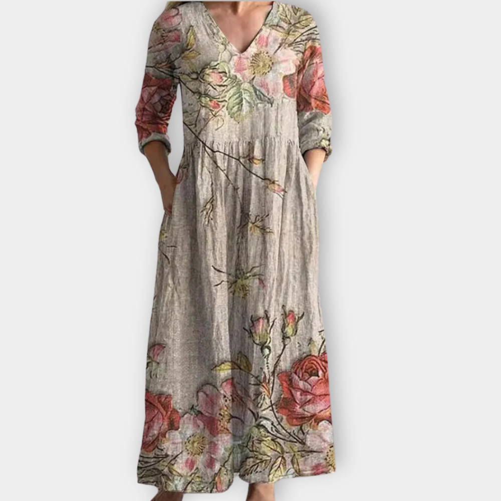 Theodelinde | Boho Maxikleid aus weichem Premiumstoff
