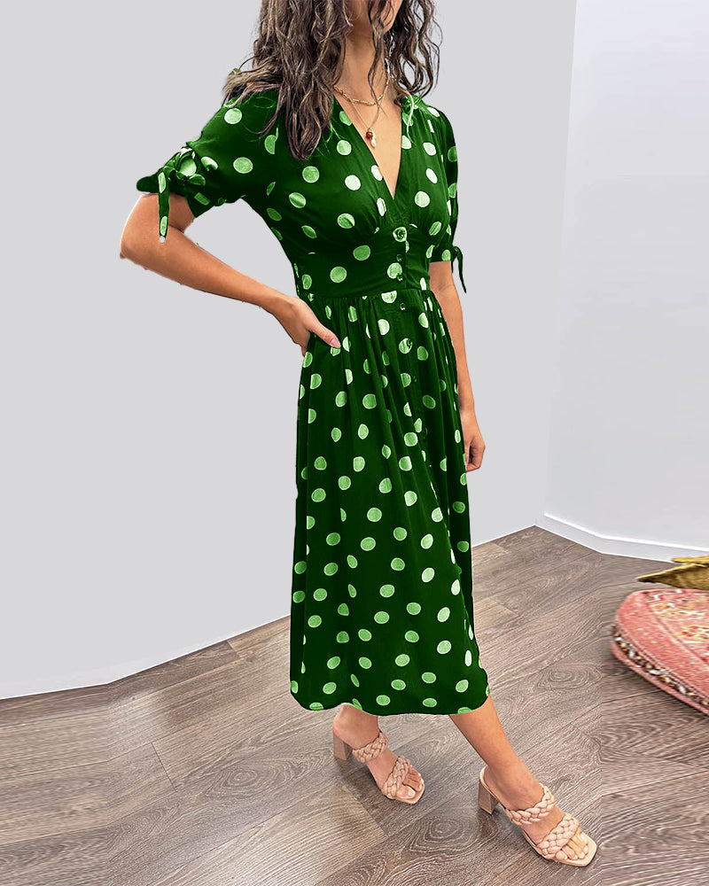 Monique | Elegancka Sukienka w Kropki