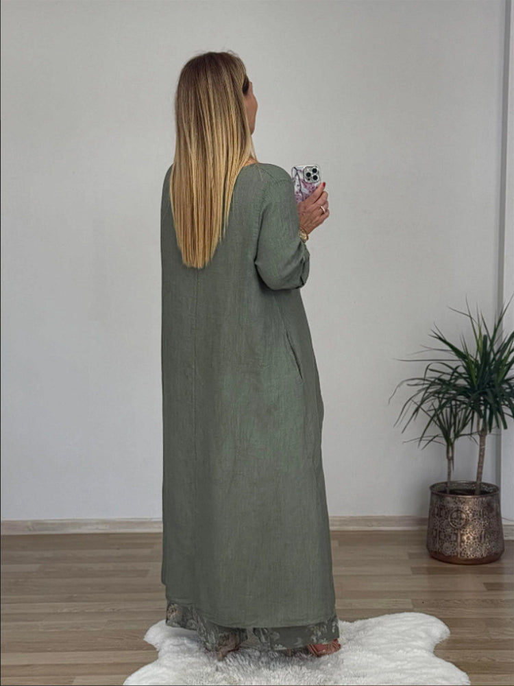 Isara – Ensemble mit langen Ärmeln und bedruckter Hose