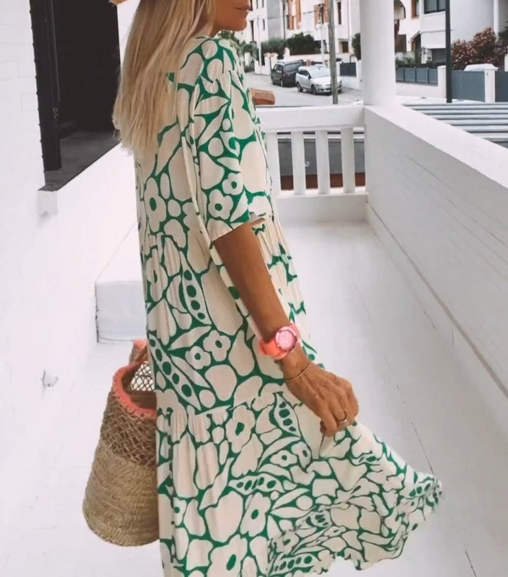 PAOLA | ELEGANTES MIDI-KLEID MIT V-AUSSCHNITT