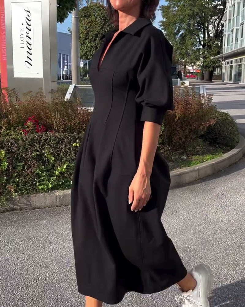 Karolin - Bequemes Langes Kleid