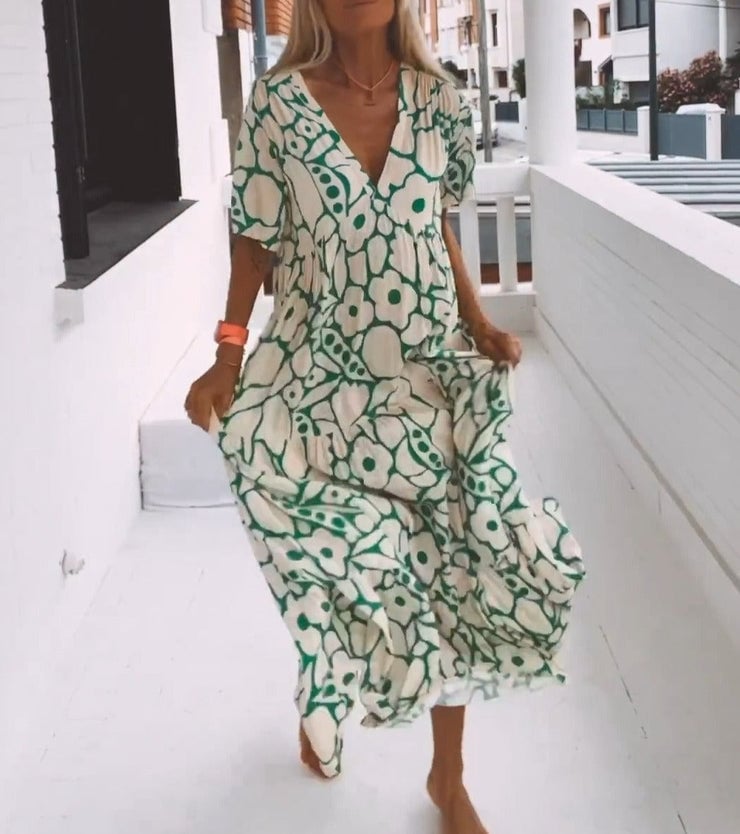 PAOLA | ELEGANTES MIDI-KLEID MIT V-AUSSCHNITT