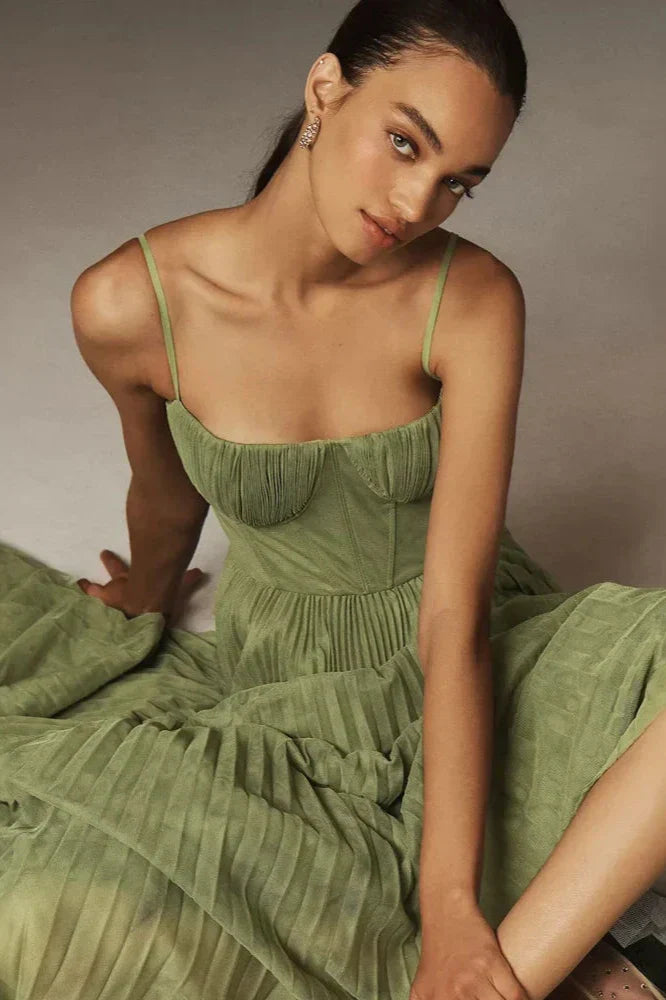 Isabella - Plissiertes Tüll-Midikleid