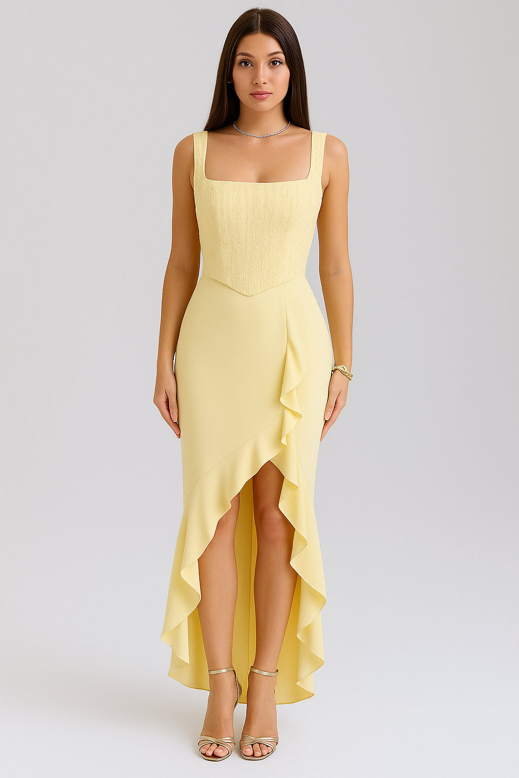 Marlene | Rüschensatin-Korsettkleid
