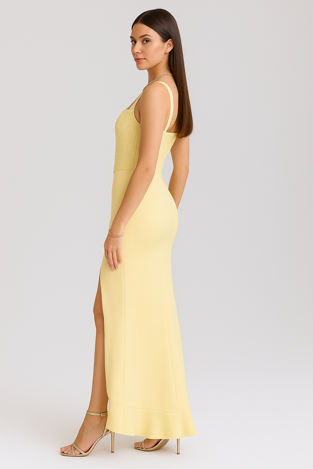 Marlene | Rüschensatin-Korsettkleid