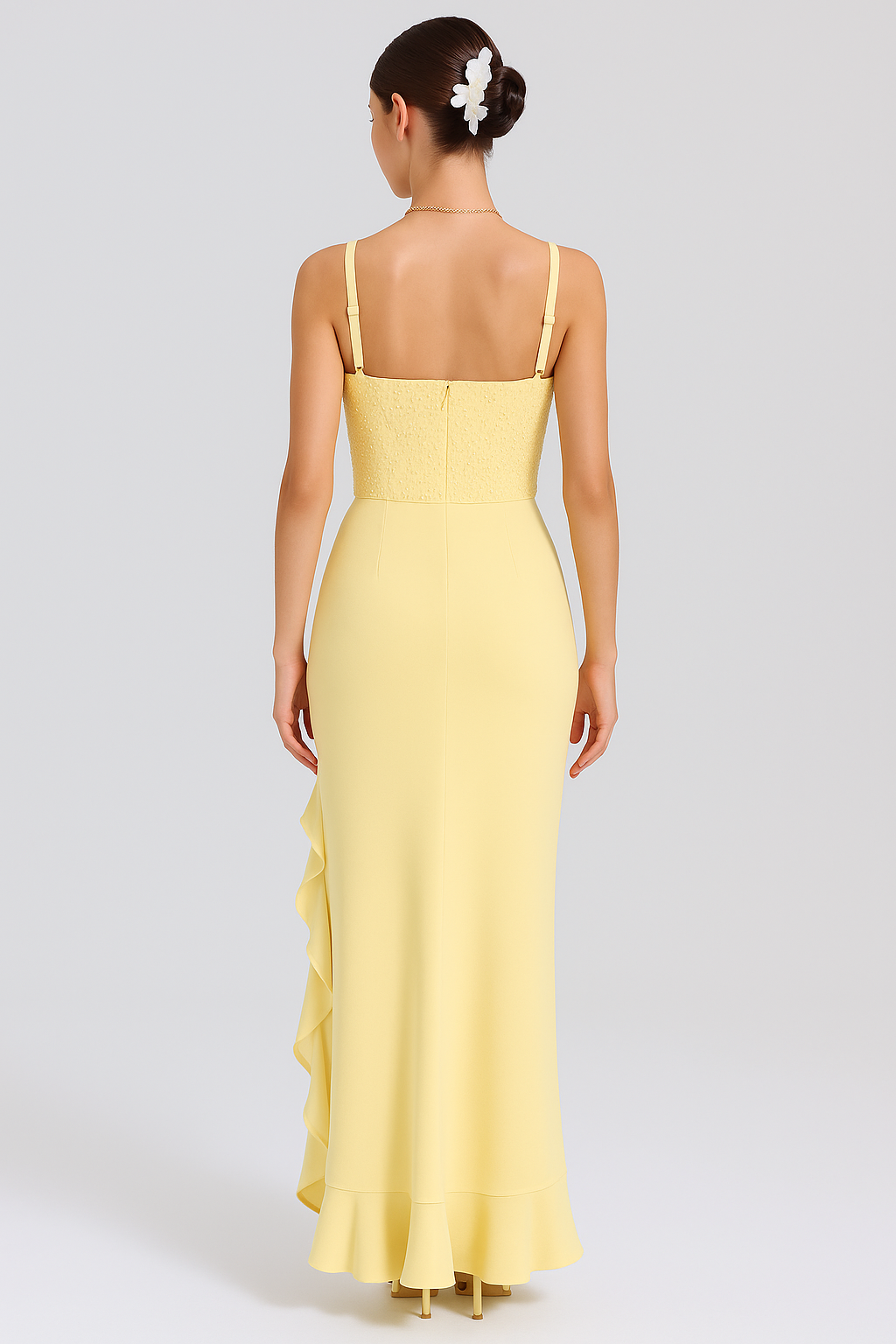 Marlene | Rüschensatin-Korsettkleid