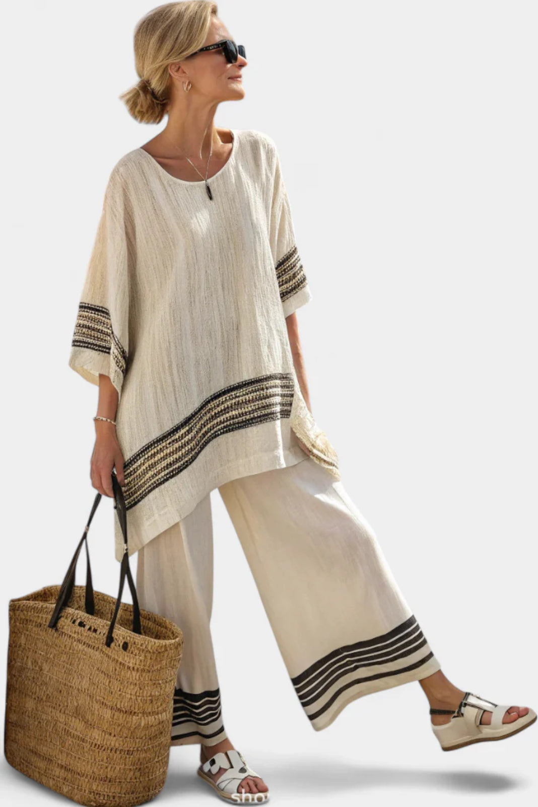 Brunhilde - Anila Elegantes Zweiteiler-Set mit Streifenmuster
