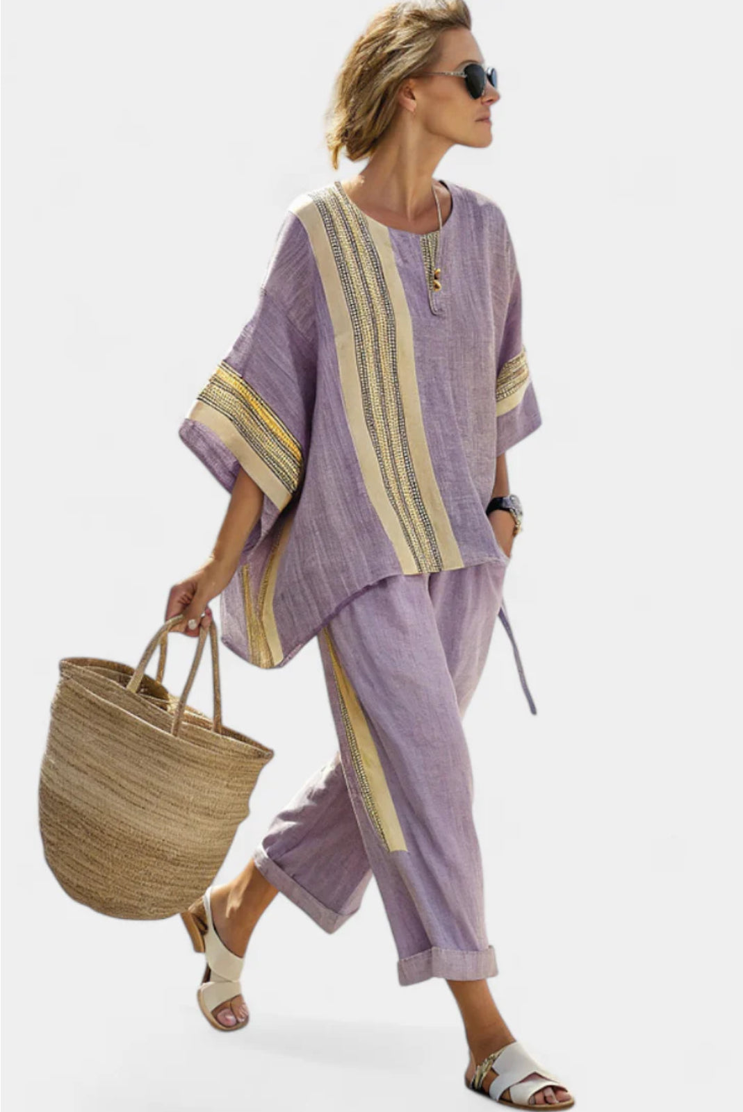 Brunhilde - Anila Elegantes Zweiteiler-Set mit Streifenmuster