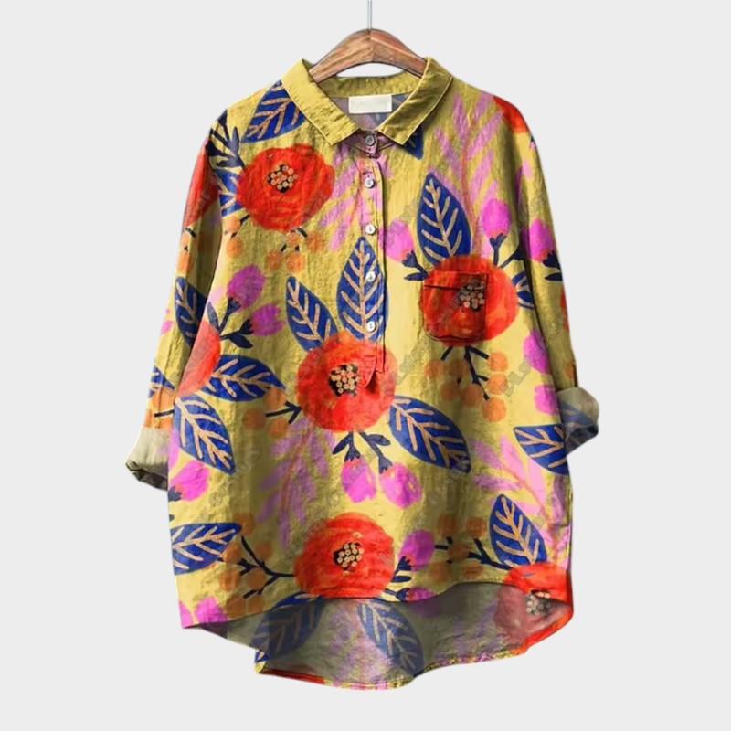 Livia | Premium Bluse mit Spitzenbesatz