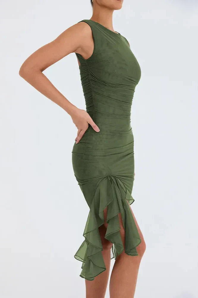 Amara | Rüschendes Midi-Kleid