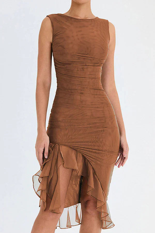 Amara | Rüschendes Midi-Kleid