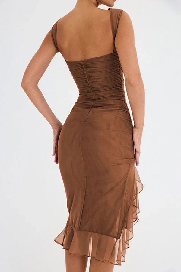 Amara | Rüschendes Midi-Kleid