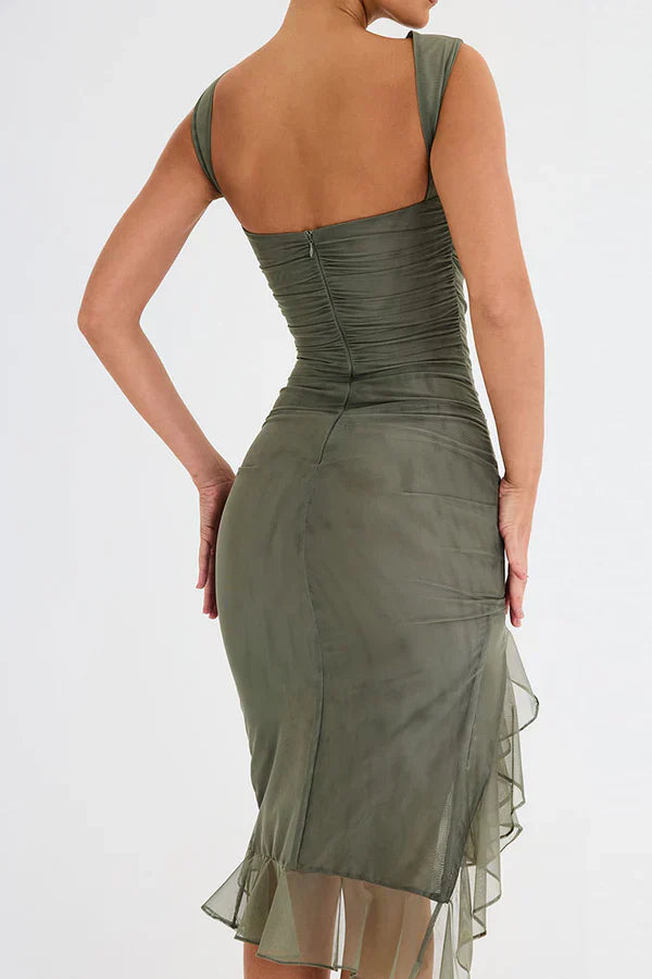 Amara | Rüschendes Midi-Kleid