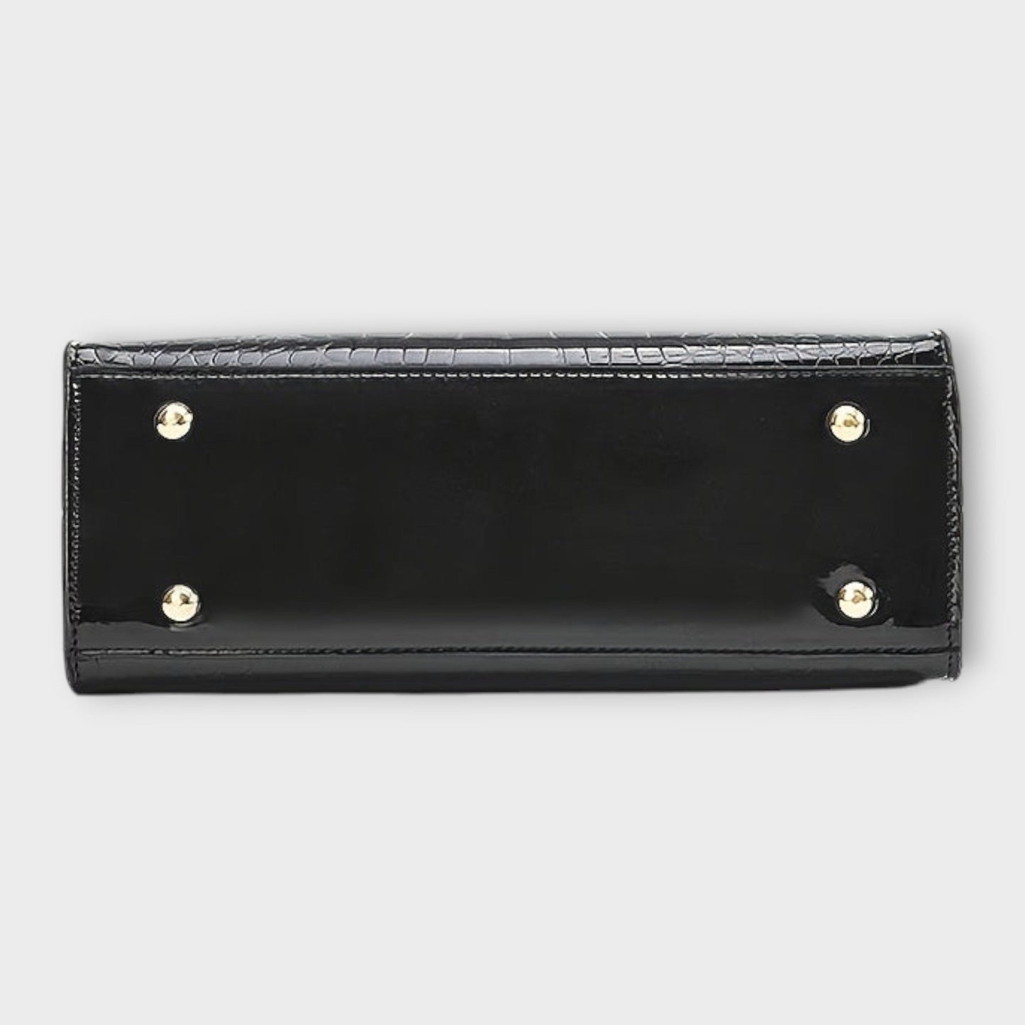 Léora. - Glänzende Krokodilledermuster-Handtasche