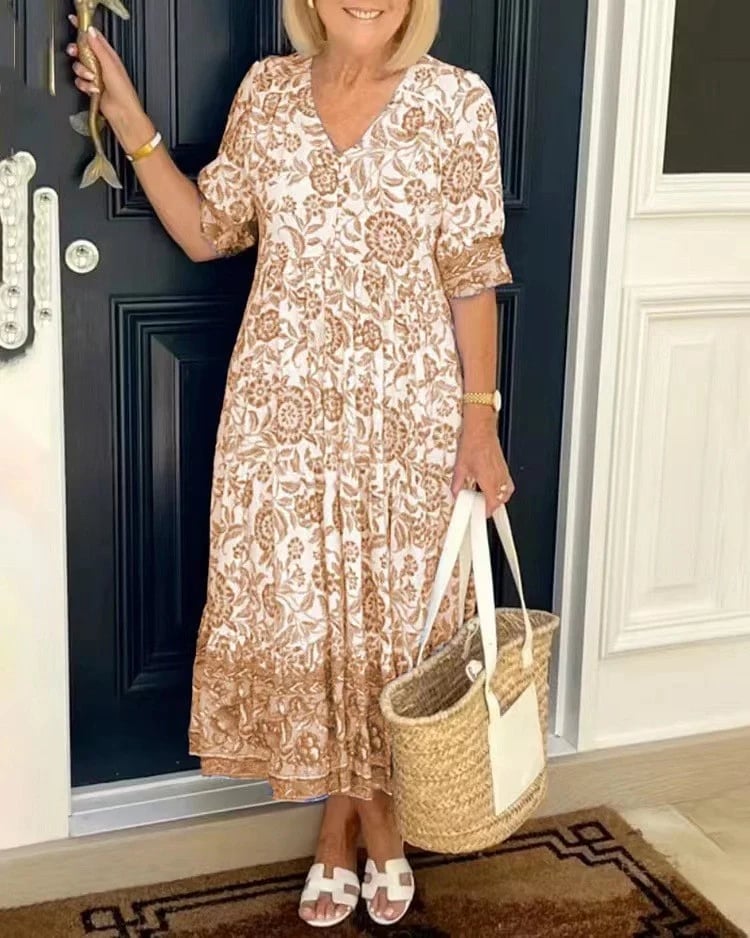 Perla - Böhmisches Kleid Mit V Ausschnitt