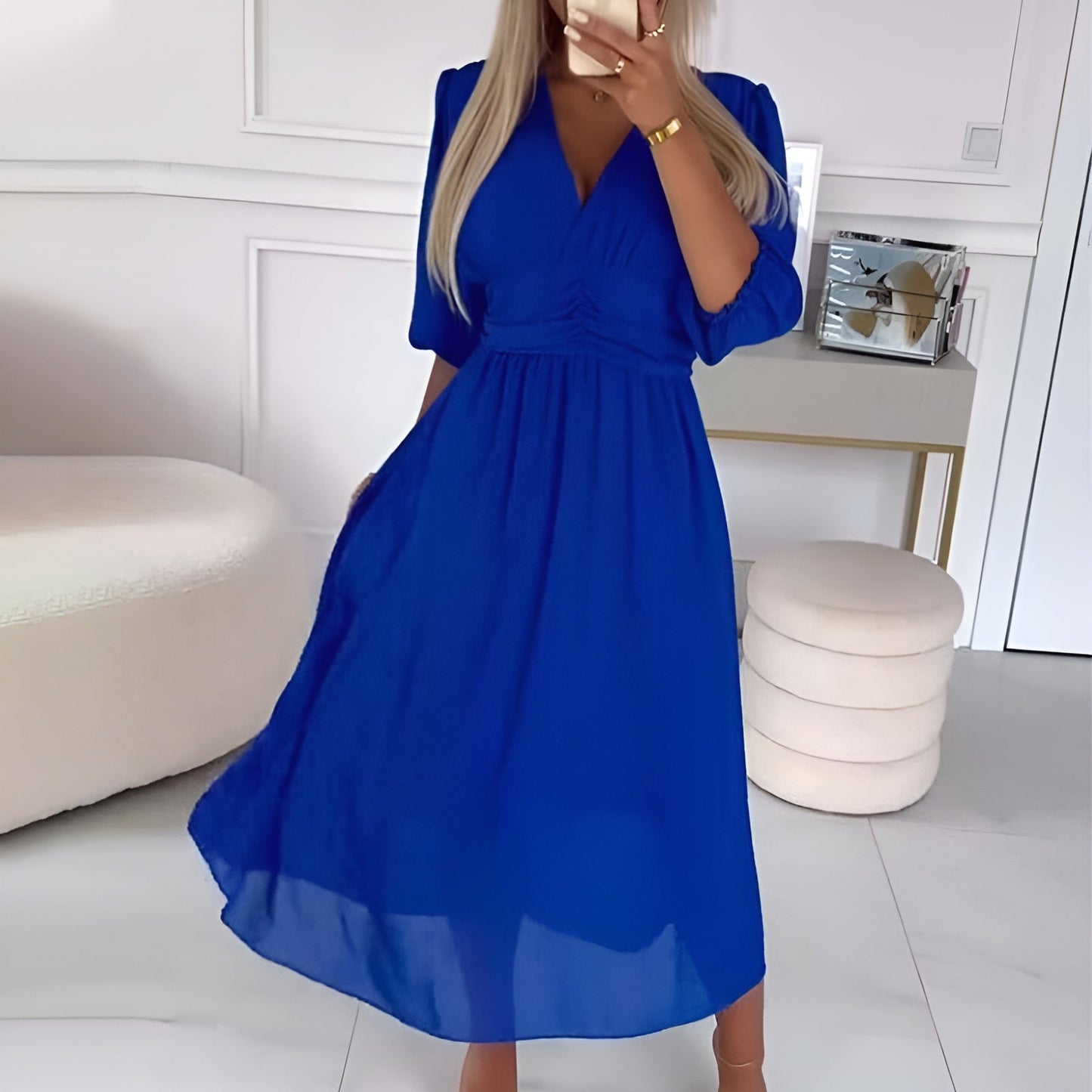 Chiara - Elegante Sommerkleid aus ultraleichtem Seidenchiffon