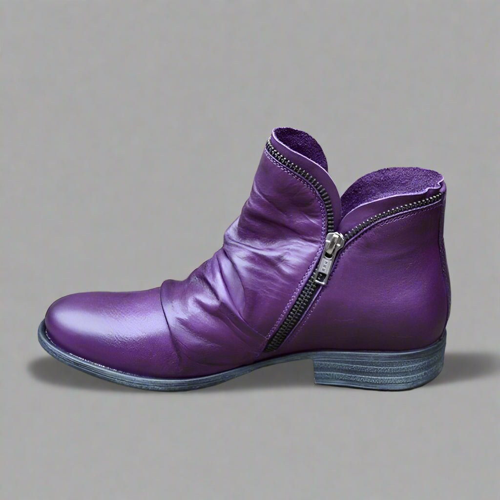 Sighild | Exquisite Lederstiefel mit Reißverschluss