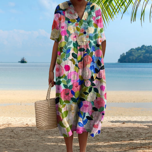 Bernadette | Buntes Blumenkleid