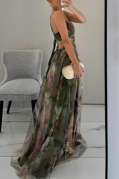 AROA™ - ELEGANTES MAXIKLEID MIT BLUMENPRINT