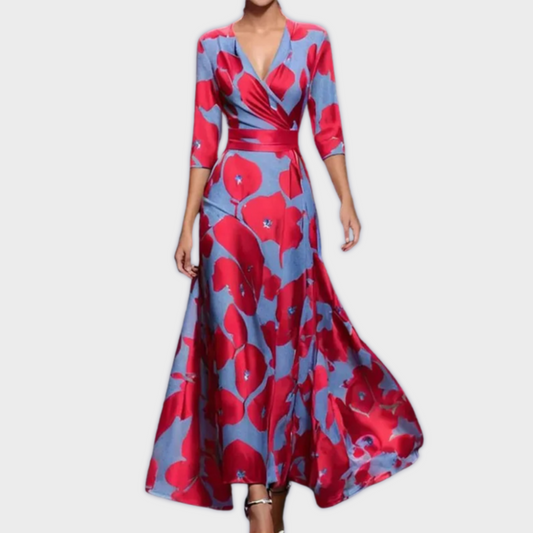 Edwina | Handgemachtes langes Kleid aus Premium-Stoff