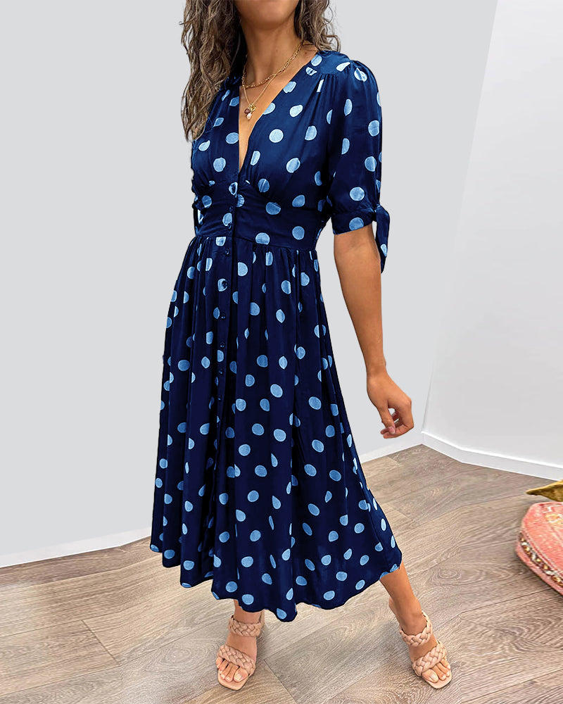 Monique | Elegancka Sukienka w Kropki