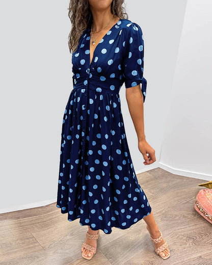 Monique | Elegancka Sukienka w Kropki