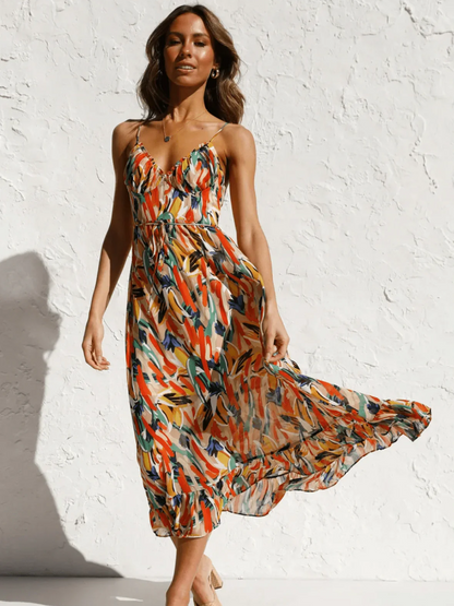 Chiara | Bunte Midi-Kleid