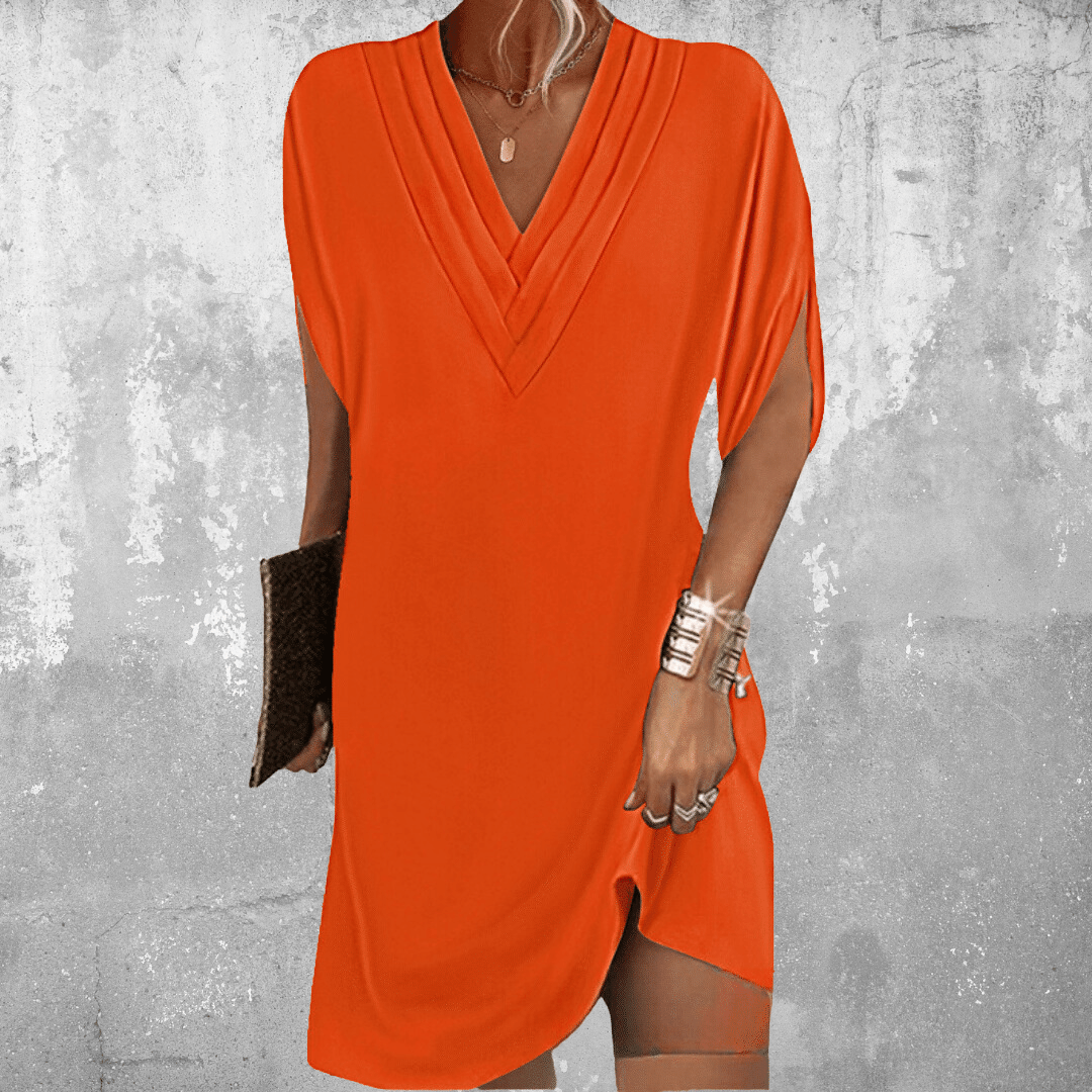 HELGA | SCHMEICHELNDES KLEID MIT V-AUSSCHNITT