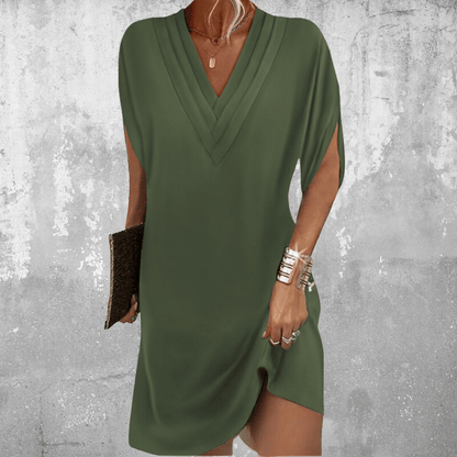 HELGA | SCHMEICHELNDES KLEID MIT V-AUSSCHNITT