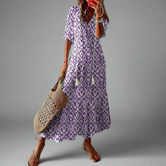 Almuth | Premium Sommerkleid mit Druckdesign