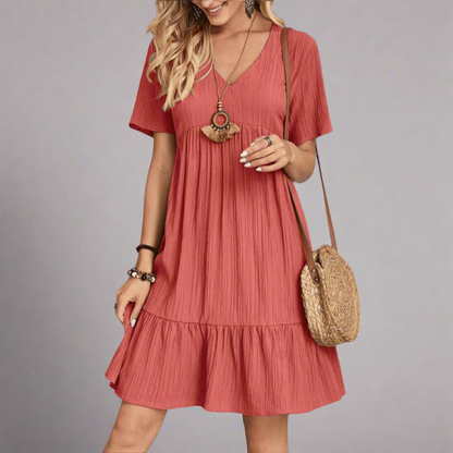 Derislind | Boho Minikleid mit Volants und Sommerfeeling