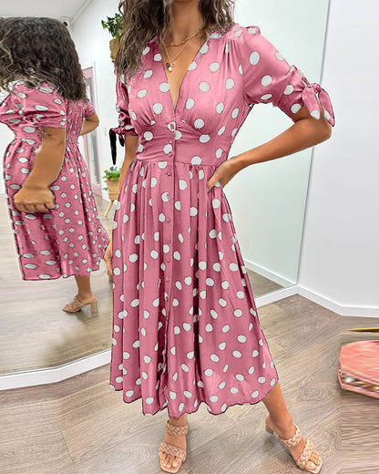 Monique | Elegancka Sukienka w Kropki