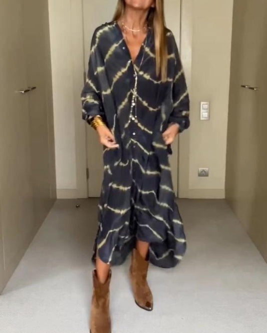 ELENOR | BOHO GESTREIFTES MAXIKLEID