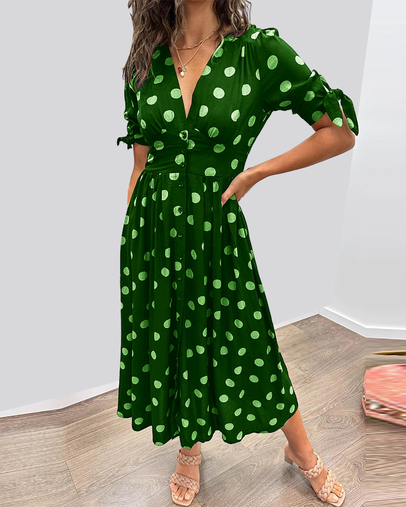 Monique | Elegancka Sukienka w Kropki