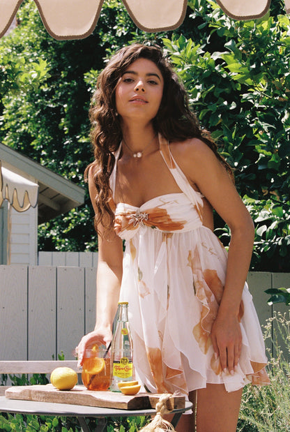 Arabella - Floral Chiffon Mini Dress