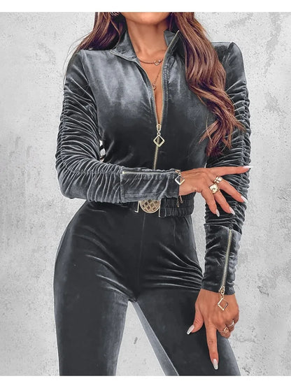 Beatrice – Eleganter samtener Jumpsuit