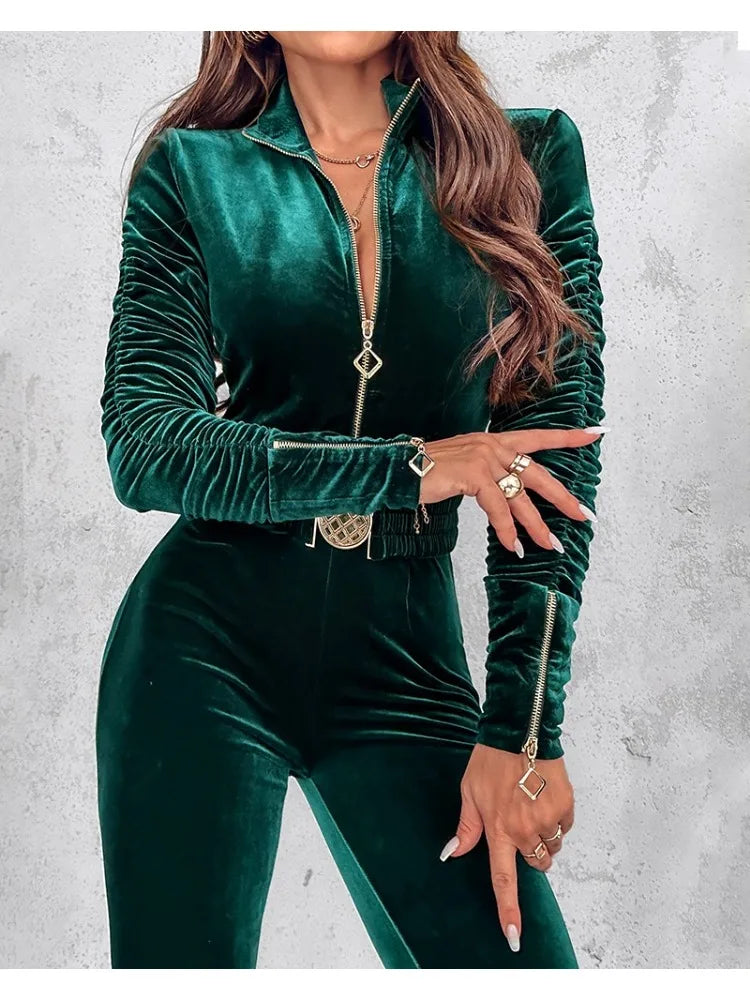Beatrice – Eleganter samtener Jumpsuit