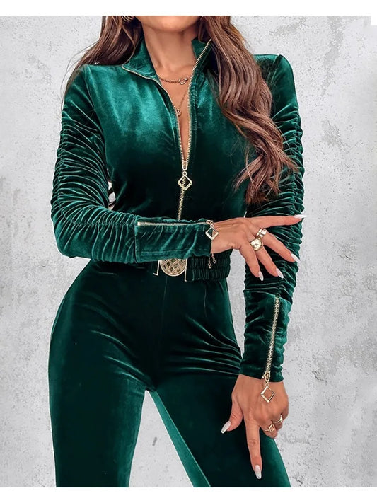 Beatrice – Eleganter samtener Jumpsuit