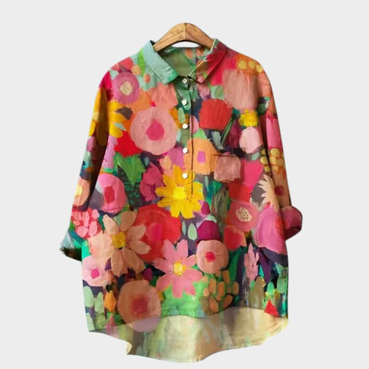 Yvonne | Premium Bluse mit Spitzenbesatz