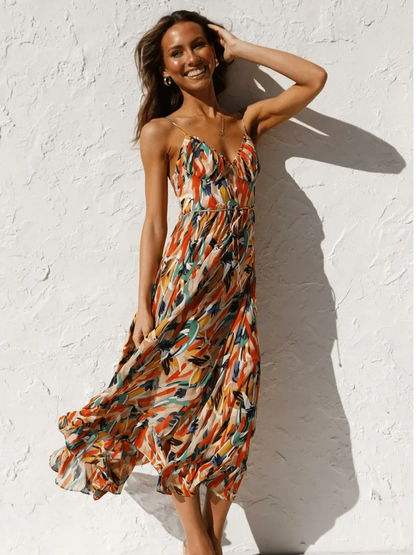 Chiara | Bunte Midi-Kleid