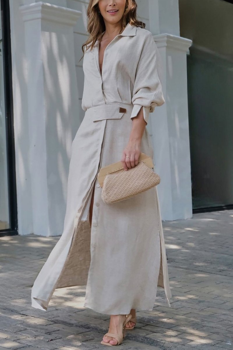 Jeanette - Maxikleid mit V-Ausschnitt
