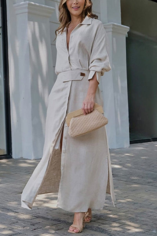 Jeanette - Maxikleid mit V-Ausschnitt