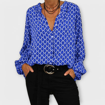 Zara - Stylische Bluse Mit V Ausschnitt Und Langen Ärmeln