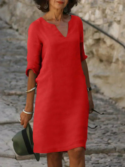 CIRA | ELEGANTES KLEID MIT V-AUSSCHNITT