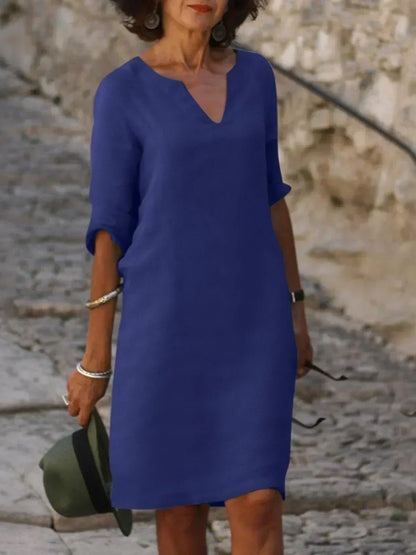 CIRA | ELEGANTES KLEID MIT V-AUSSCHNITT